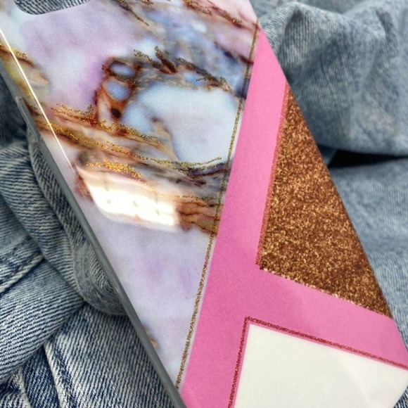 iPhone 6s Plus Case Gold Colorblock Geometric Cover NEW - Picture 6 of 7